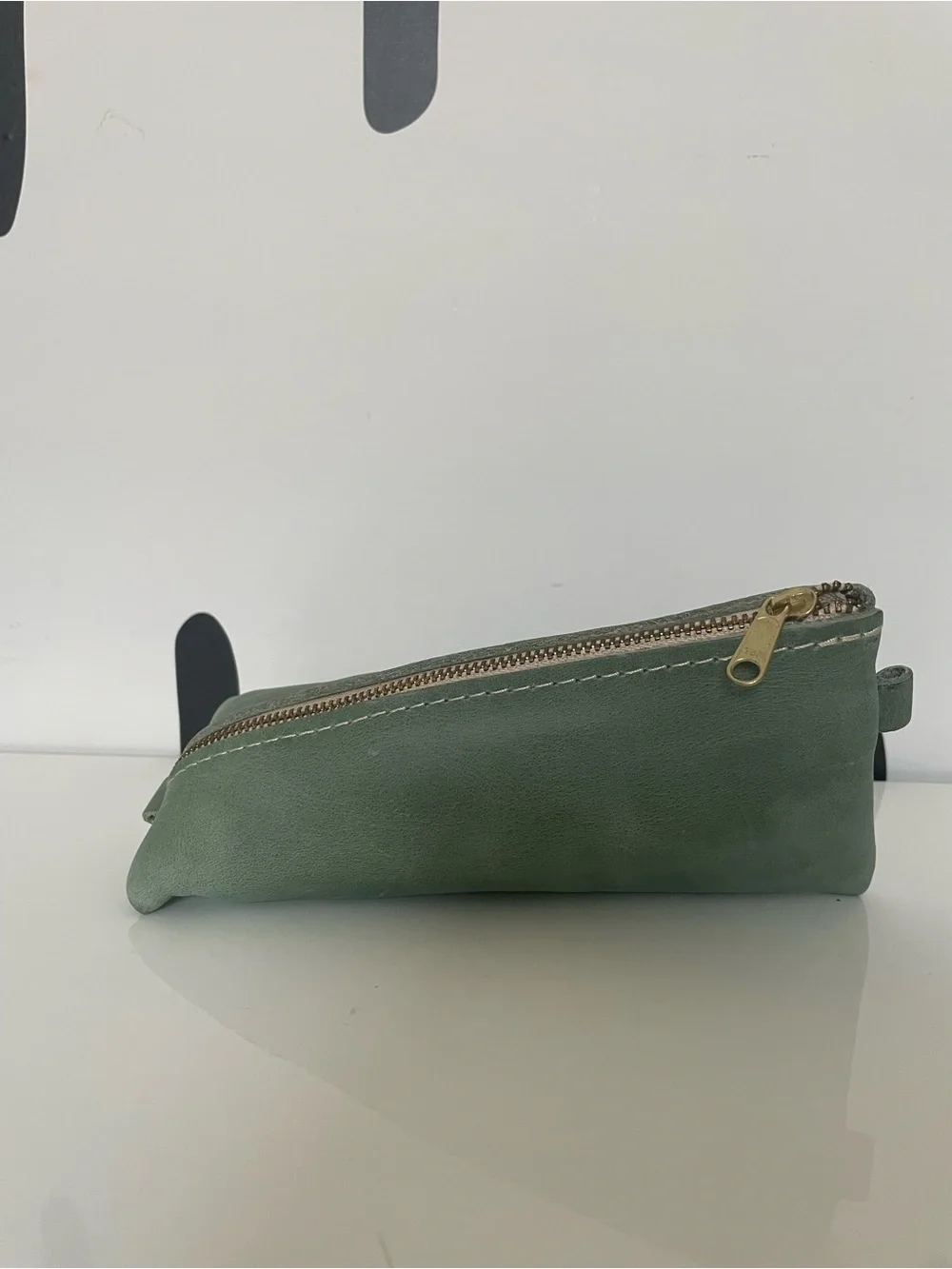 Portland Leather Sage Green Leather Zip Pouch Coin Purse